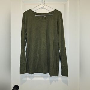 Olive Green Long Sleeve Top